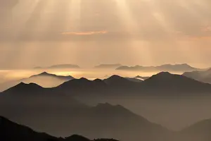 Huangshan Prints: Monkey watch sea cloud, Mt. Huangshan in Anhui, China