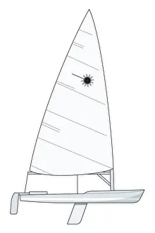 Water Sport Prints: Monohull dinghy with basic rigging