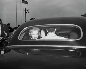 Monroe and Miller Leave Idlewild Airport