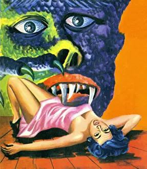 Monster Attacking Screaming Woman