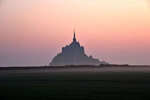Aspirations Collection: Mont saint michel sunrise enchanting landscape