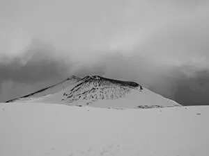 Volcano Collection: Monte Escriva in Black and White, Mount Etna Italy