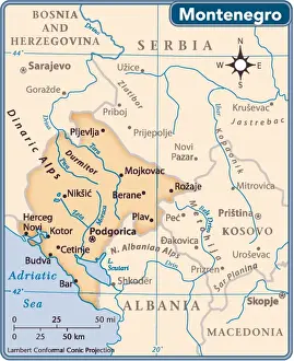Montenegro country map