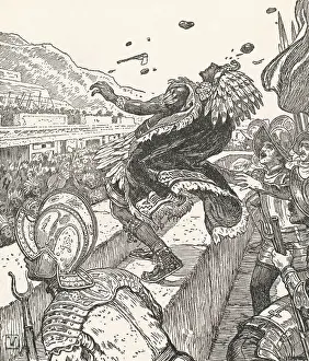 Tragedy Prints: Montezuma Being Killed by Spanish Conquistadors