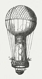 Montgolfier Balloon Gallery: MontgolfiA┼íre, wood engraving, published in 1877