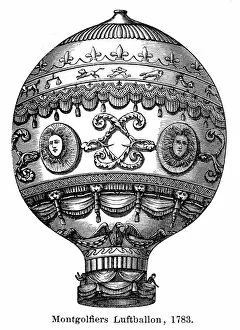 Montgolfier Balloon Gallery: Montgolfier balloon engraving 1895