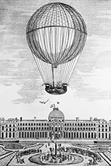 Versailles Prints: Montgolfier Hot Air Balloon Ascending
