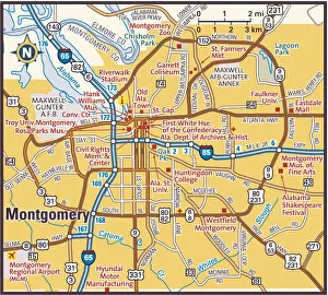 Montgomery, Alabama area map