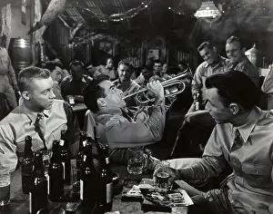 Montgomery Clift Playing the Trumpet
