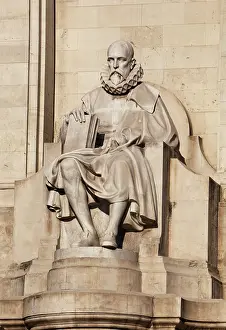 Human Likeness Prints: Monument To Cervantes In Plaza De Espana Statue Of Miguel De Cervantes