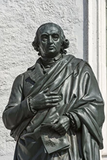 Images Dated 16th July 2014: Monument to Herder, 1850, Herderplatz square in front of Herderkirche Church