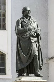 Images Dated 16th July 2014: Monument to Herder, 1850, Herderplatz square in front of Herderkirche Church