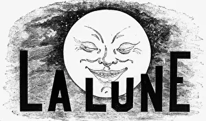 Word Prints: Full Moon W/Smiling Face - La Lune