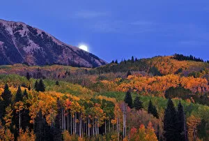 Images Dated 28th September 2015: Moonset at Kebler Pass
