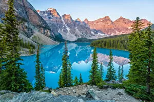 Banff National Park, Canada Gallery: Moraine Lake with Alpen Glow on Ten Peaks Banff National Park Canada