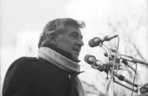 Prints of MARCH 14: Composer Leonard Bernstein gives a speech at the Moratorium March anti Vietnam War peace demonstration which occured on March 14, 1969. (Photo by Michael Ochs Archives/Getty Images) Vietnam War Prints: Moratorium March Speech