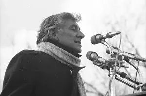 Prints of MARCH 14: Composer Leonard Bernstein gives a speech at the Moratorium March anti Vietnam War peace demonstration which occured on March 14, 1969. (Photo by Michael Ochs Archives/Getty Images) Vietnam War Prints: Moratorium March Speech