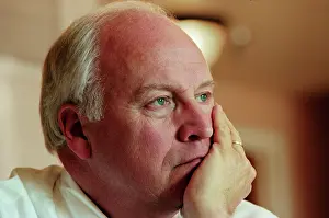 Prints of AUSTIN -- NOVEMBER 8: The morning after the election without a clear winner, vice presidential candidate Dick Cheney in his suite at the Four Seasons Hotel on November 8, 2000 Cheney Uncovered: Political Portraits: Morning After Election Night