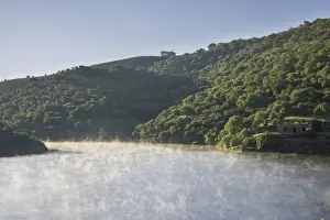 Misty Mood Prints: Morning fog at the Alcantara Dam or Embalse de Jose Maria de Oriol-II Alcantara