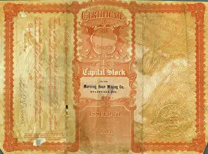 The Back of a Morning Hour Mining Company Certificate