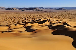 Images Dated 17th February 2012: Morning light on sand dunes at Erg Tihoulahoun, Immidir, Algeria, Sahara, North Africa