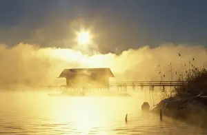 Chiemsee Prints: Morning mood at Lake Chiemsee, Schoellkopf near Prien