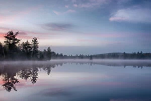Images Dated 24th May 2017: Morning reflections on Lake Durant, Adirondack Mountains, New York State, USA