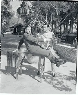 Morton Downey Atop Wooden Horse