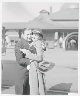 Morton Downey Embracing His Wife Barbara Bennett