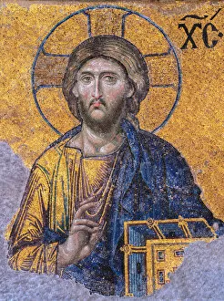 Images Dated 19th September 2017: Mosaic Of Jesus Christ, Hagia Sophia, Istanbul, Turkey