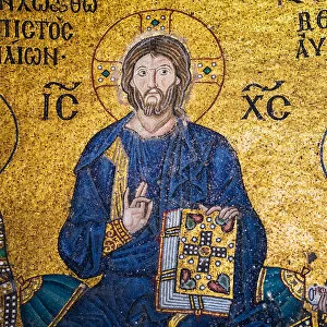 Images Dated 6th September 2014: Mosaic Of Jesus in Hagia Sofia, Istanbul
