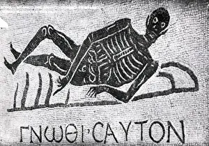 Mosaic Of Skeleton Death With Scythe