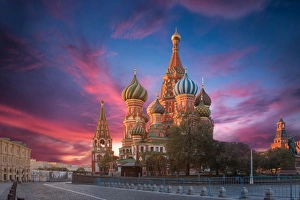 Lights Gallery: Moscow, Russia, Red square, view of St. Basils Cathedral