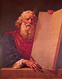 Moses with Ten Commandments by D.C. Fabronius