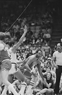 Moses Malone with Magic Johnson and Kareem Abdul Jabar