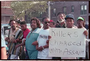 Moses Stewart Marching with Al Sharpton