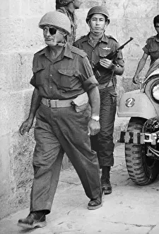 Moshe Dayan and Soldiers in Street of Jerusalem