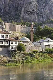 Images Dated 26th August 2014: Mosque and Tombs of the Kings, Amasya, Yesilirmak River, Black Sea Region, Turkey
