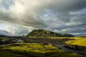 Images Dated 29th June 2012: Mossy Mt. Hafursey, Mulakvisl river, South Coast, Iceland, Europe