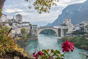 Stari Most (Old Bridge) Collection: Mostar bridge (Stari Most) and river below