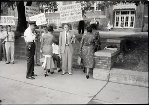 Nashville Prints: Mother and Child Walking Past Protestors