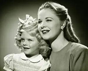 Family Life Prints: Mother and daughter (4-5), (B&W), portrait