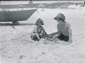 Landforms Prints: Mother and Daughter on Beach