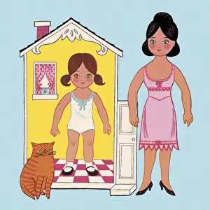 Mother and Daughter in a Playhouse