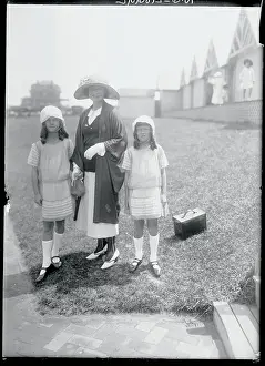 Mother and Two Daughters Enjoying Outdoors
