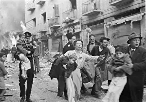 Panic Prints: Mother and Family Fleeing from Buildings