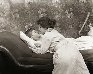 Kissing Prints: Mother Putting Her Son To Sleep