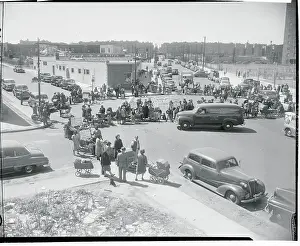 Offspring Prints: Mothers with Baby Carriages Demonstrating Due to Traffic Dangers