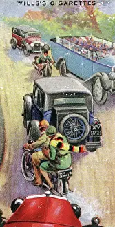 Motorcycle Safety, Safety First series, collectible tobacco card, 1934
