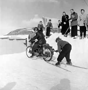 Sporting Oddities Prints: Motorcycle Skiing